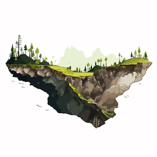 Landslide Set Vettore Piatto Minimalista Isolato Illustrazione — Vettoriale Stock