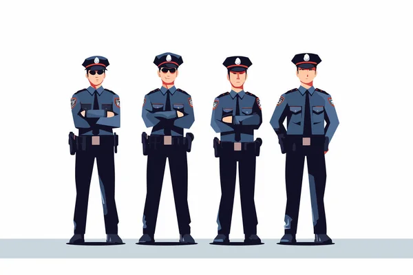 Policía Imagen Positiva Del Vector Policial Ilustración Aislada — Vector de stock