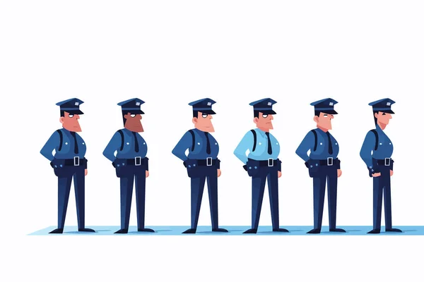Поліцейське Позитивне Зображення Поліції Векторні Ізольовані Ілюстрації — стоковий вектор