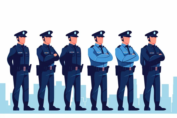 Охрана Позитивного Имиджа Полицейского Вектора Изолированная Иллюстрация — стоковый вектор