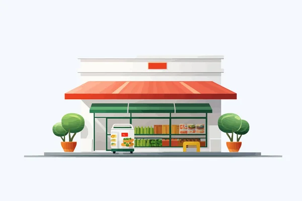 Supermarket Vektor Ploché Minimalistické Izolované Ilustrace — Stockový vektor
