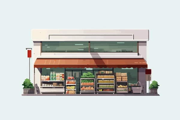 슈퍼마켓 편평한 미니멀리즘 고립된 일러스트레이션 — 스톡 벡터