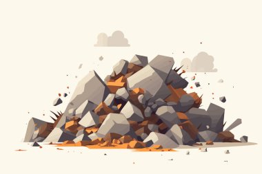 rubble heap vector flat minimalistic isolated illustration clipart