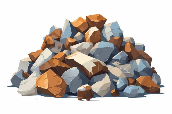 碎石堆向量平面简约孤立的例子 — 图库矢量图片