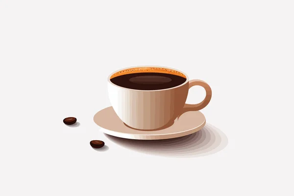 Kávový Vektor Plochý Minimalistický Majetek Izolované Ilustrace — Stockový vektor