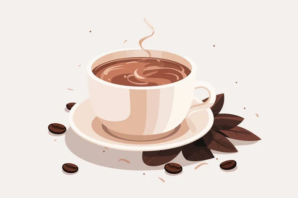 Wektor Kawy Płaskie Minimalistyczne Aktywa Izolowane Ilustracja — Wektor stockowy