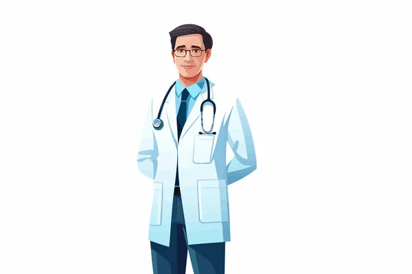 Homme Médecin Vecteur Plat Minimaliste Isolé Illustration — Image vectorielle