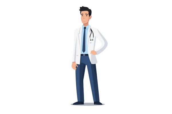 Man Business Suit Doctor Vector Flat Isolated Illustration — Stock Vector