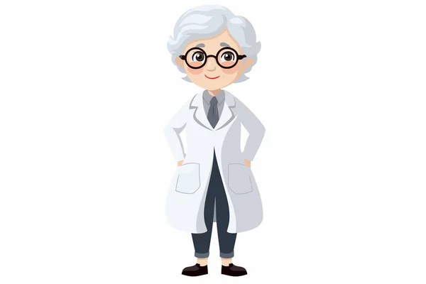 Old Woman Doctor Vector Flat Minimalistic Isolated Illustration — Stock Vector