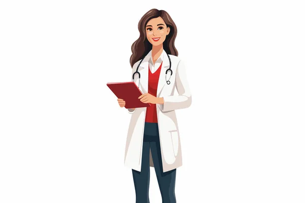Woman Business Suit Doctor Vector Flat Isolated Illustration — Stock Vector