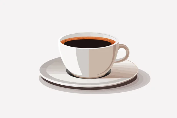 咖啡杯特写向量平面简约孤立的例子 — 图库矢量图片