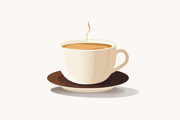 Taza Café Primer Plano Vector Plano Ilustración Aislada Minimalista — Vector de stock