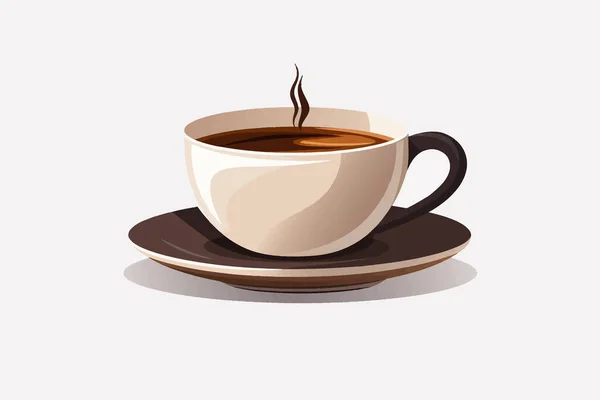 Koffie Cup Close Vector Platte Minimalistische Geïsoleerde Illustratie — Stockvector