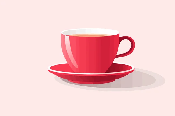 コーヒー カップのクローズアップ ベクトル平らな最小限に分離されたイラスト — ストックベクタ