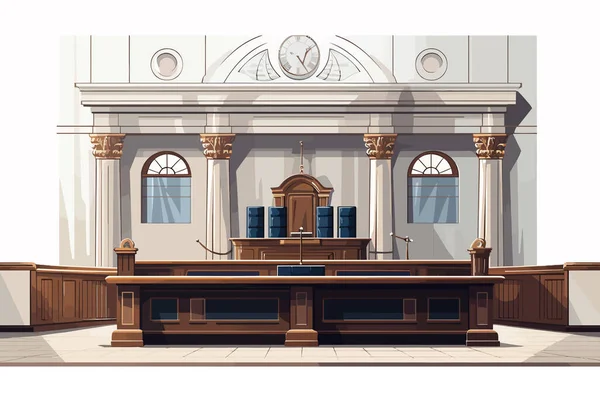 Δικαστήριο Διάνυσμα Επίπεδη Μινιμαλιστικό Περιουσιακό Στοιχείο Απομονωμένη Εικόνα — Διανυσματικό Αρχείο