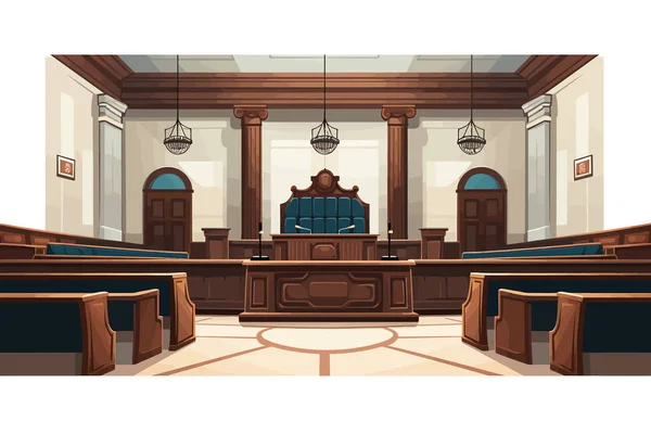 Δικαστήριο Διάνυσμα Επίπεδη Μινιμαλιστικό Περιουσιακό Στοιχείο Απομονωμένη Εικόνα — Διανυσματικό Αρχείο
