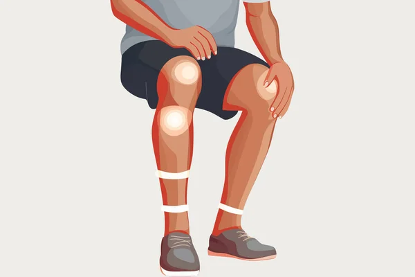 膝痛ベクターフラットミニマリスティック分離イラスト — ストックベクタ