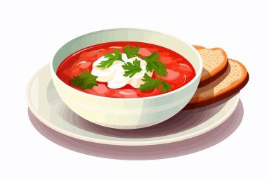 Ukrayna borsch vektörü yassı minimalist izole çizim