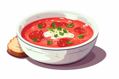 Ukrayna borsch vektörü yassı minimalist izole çizim