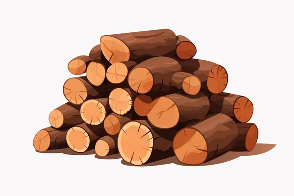 Wektor Drewna Opałowego Płaskie Minimalistyczne Izolowane Ilustracji — Zdjęcie stockowe