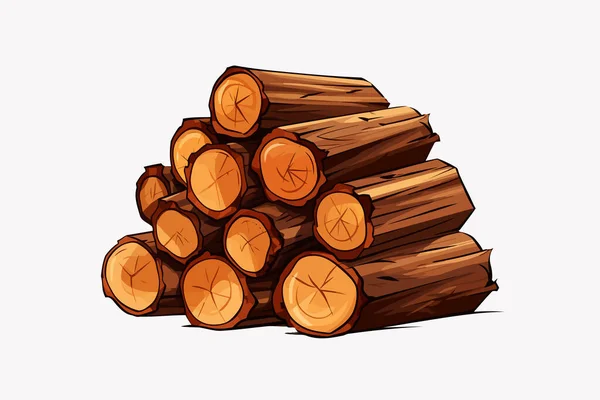 Vektor Palivového Dřeva Ploché Minimalistické Izolované Ilustrace — Stock fotografie