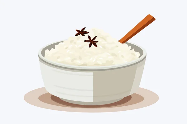 Rice Πουτίγκα Διάνυσμα Επίπεδη Μινιμαλιστική Απομονωμένη Εικόνα — Φωτογραφία Αρχείου