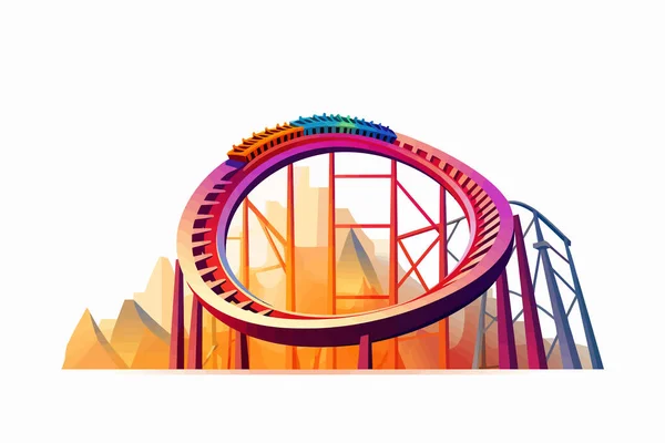 Roller Coaster Vector Plat Ilustrație Izolată Minimalistă — Fotografie, imagine de stoc