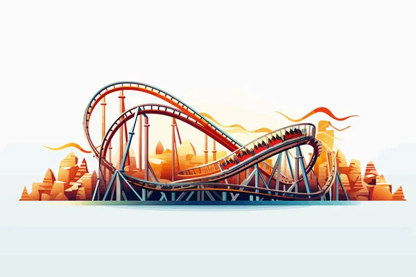 Roller Coaster Vector Flat Minimalistic Isolated Illustration — Stock Photo, Image