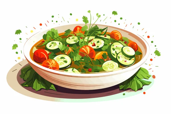 Lato Warzywa Zupa Wektor Płaski Minimalistyczny Izolowane Ilustracja — Zdjęcie stockowe