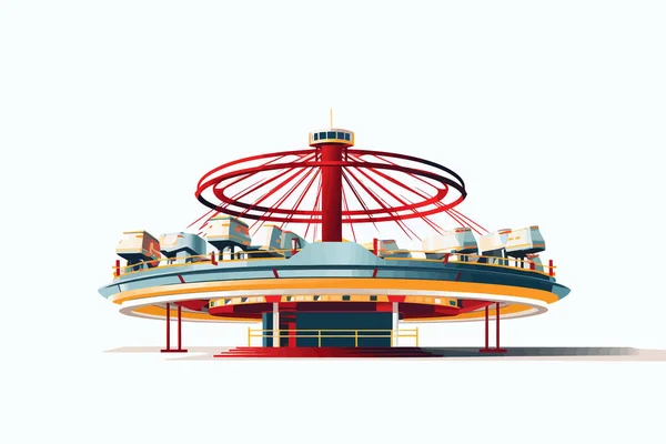 Tilt Whirl Amusement Ride Vector Flat Isolated Illustration — Stock Photo, Image