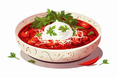 Ukrayna borsch vektörü yassı minimalist izole çizim