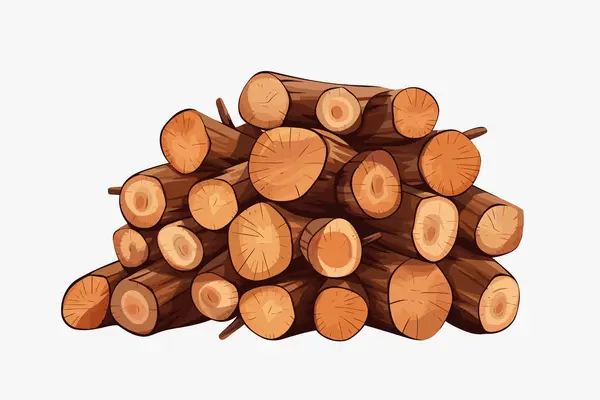 Firewood Vetor Plana Minimalista Ilustração Isolada — Vetor de Stock