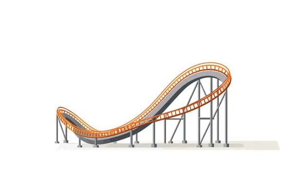Roller Coaster Vector Flat Minimalistic Isolated Illustration — Stock Vector