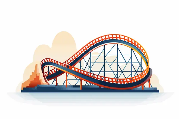 Roller Coaster Wektor Płaski Minimalistyczny Izolowane Ilustracja — Wektor stockowy