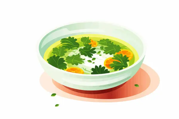 Lato Warzywa Zupa Wektor Płaski Minimalistyczny Izolowane Ilustracja — Wektor stockowy