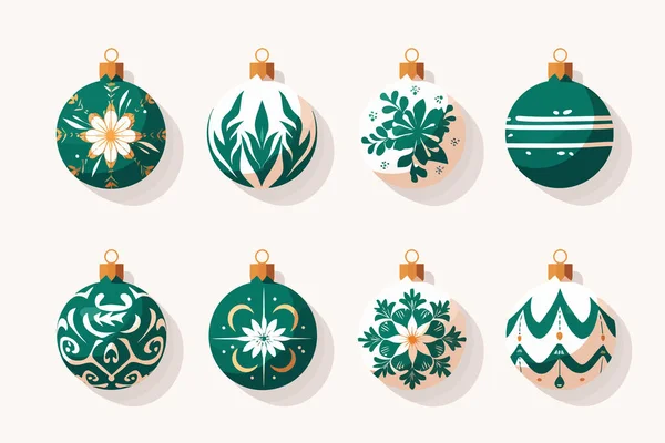 Árvore Natal Decorações Vetor Plana Isolado Vetor Estilo Ilustração — Vetor de Stock