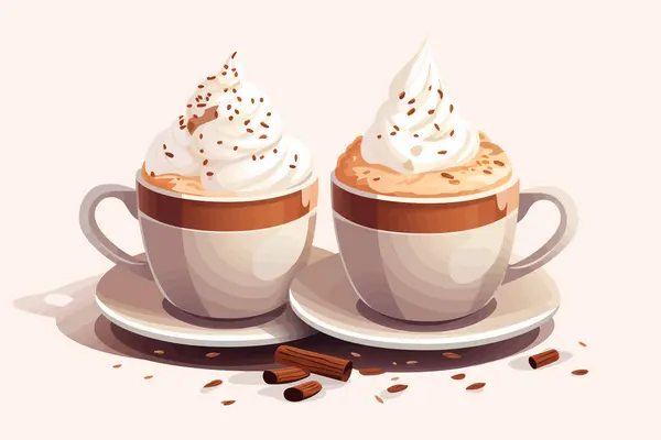 Heißer Kakao Marshmallows Vektor Flach Isoliert Vektorstil Illustration — Stockvektor
