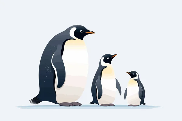 Pingüinos Vector Plano Minimalista Aislado Vector Estilo Ilustración — Vector de stock