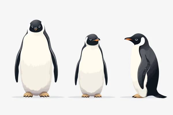 ペンギンベクターフラットミニマルな分離ベクタースタイルイラスト — ストックベクタ