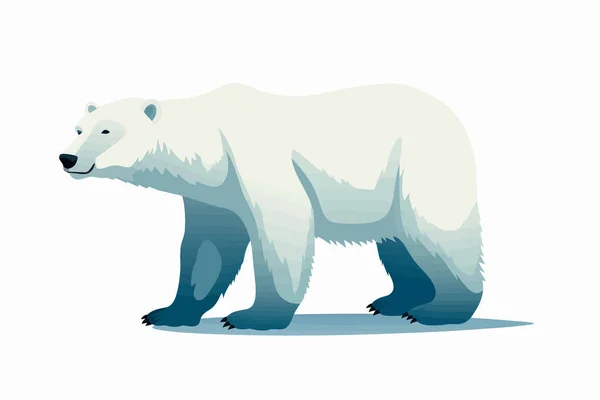 Векторный Плоский Полярный Медведь Минималистично Изолированная Иллюстрация Векторного Стиля — стоковый вектор
