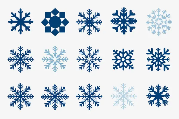 Snowflakes Snowmen Vector Flat Minimalistic Isolated Vector Style Illustration — Stock Vector