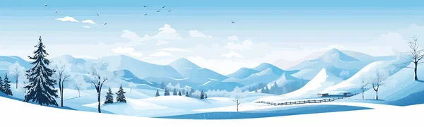 Winter Landscape Vector Flat Minimalistic Isolated Vector Style Illustration — Stock Vector