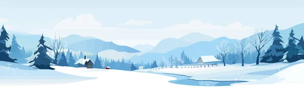 Winter Landschaft Vektor Flach Minimalistisch Isoliert Vektor Stil Illustration — Stockvektor