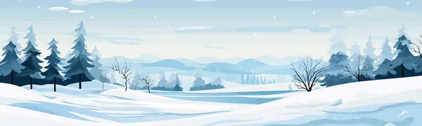 Winter Landschaft Vektor Flach Minimalistisch Isoliert Vektor Stil Illustration — Stockvektor