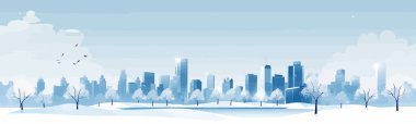 Snowy Cityscapes vektör düz minimalist izole vektör biçimi illüstrasyonuName