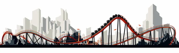 Roller Coaster Wektor Płaski Minimalistyczny Izolowany Wektor Styl Ilustracja — Wektor stockowy