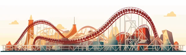 Roller Coaster Wektor Płaski Minimalistyczny Izolowany Wektor Styl Ilustracja — Wektor stockowy