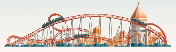 Roller Coaster Vector Flat Minimalistic Isolated Vector Style Illustration — Stock Vector