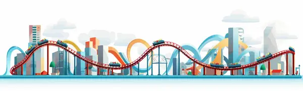 Roller Coaster Vector Flat Minimalistic Isolated Vector Style Illustration — Stock Vector