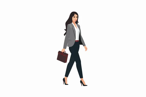 Woman Business Suit Backpack Vector Isolated Vector Style Illustration — Stock Vector
